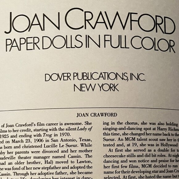 Joan Crawford Paper Dolls in Full Color by Tom Tierney – 1983 Dover Publications - Picture 12 of 12